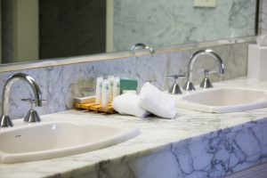 Boutique Accommodation Adelaide, Hotel Richmond double sink marble bathroom
